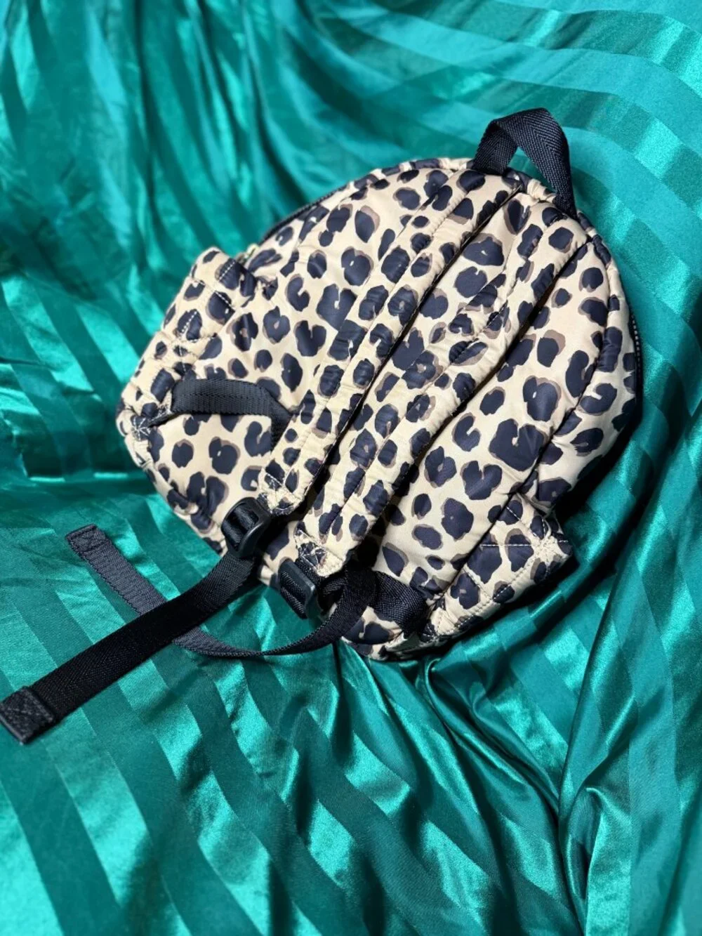 12 Little Leopard Print Quilted Backpack